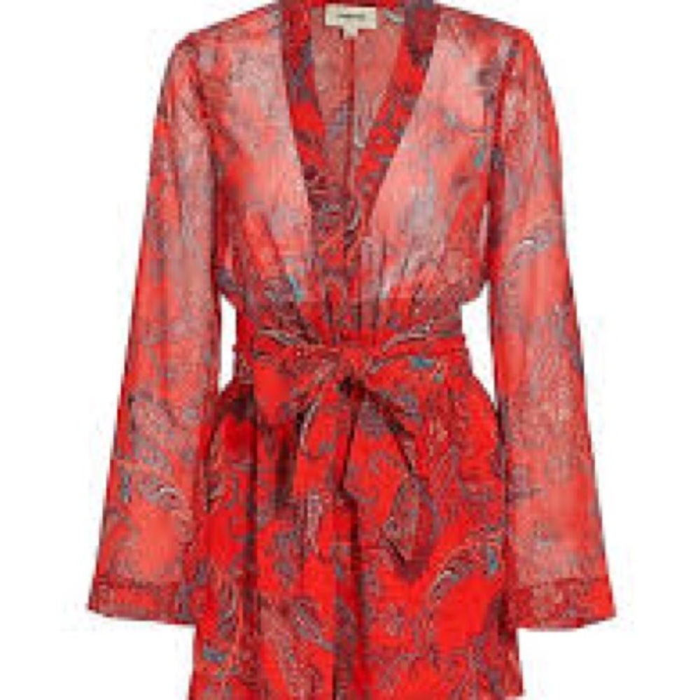 L'AGENCE Arabell Paisley Tie-Waist Romper Sz 6 NWT